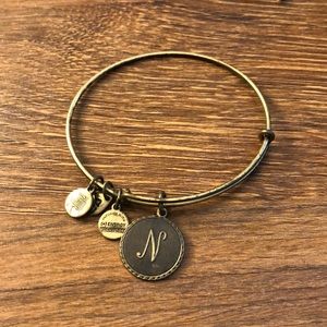 Alex and Ani N charm bracelet